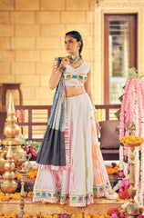 Lovely White Color Embroidery Work Lehenga Choli