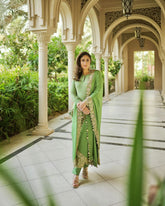 Gorgeous Green Color Georgette Embroidery Work Anarkali Suit