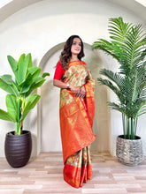 Festival Wear Trendy Orange Silk Zari Saree