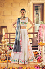 Lovely White Color Embroidery Work Lehenga Choli
