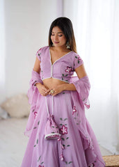 Ravishing Lavender Festival Wear Lehenga Choli