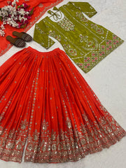 Trendy Green Georgette Sequence Work Palazzo Suit