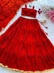 Ravishing Red Georgette Lehenga Choli