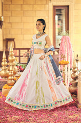 Lovely White Color Embroidery Work Lehenga Choli