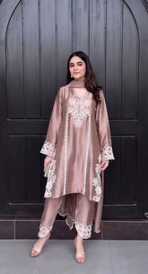 Ravishing Pink Color Sequence Work Palazzo Suit
