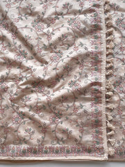 Trendy Beige Tussar Embroidery Saree