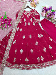 Ravishing Pink Color Sequence Work Gown