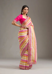 Exclusive Pink Tabby Silk Cording Work Saree