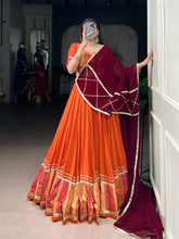 Trendy Orange Color Sequence Work Lehenga Choli
