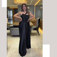 Party Wear Sequence Work Black Color Gown