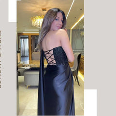 Party Wear Sequence Work Black Color Gown