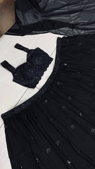 Exclusive Black Color Sequence Work Lehenga Choli