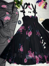 Stylish Black Color Printed Sleeveless Gown With Dupatta