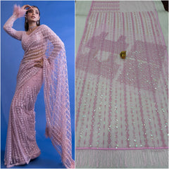 Fantastic Sequence Work Mono Net Saree