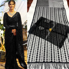 Fantastic Sequence Work Mono Net Saree