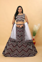 Peaceful Satin Silk Shimmer Dori And Heavy Sequins Work Lehenga Choli
