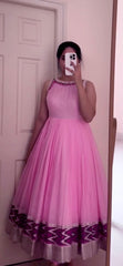 Glorious Pink Color Real Mirror And Fancy Digital Pint Gown