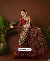 Flattering Red Color Kalamkari Print Lehenga Choli