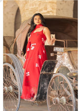 Designer Georgette Printed Red Color Gown