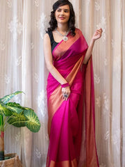 Awesome Ready To Wear Pink Color Saree