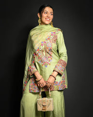 Captivating Embroidery Sequence Work Rediyam Color Sahara Suit