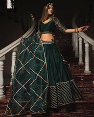 Beautiful Gotta Patti Work Rama Color Lehenga Choli