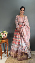 Unique Beautiful Print Malty Color Lehehnga Choli