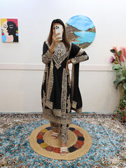 Beautiful Embroidery Work Black Color Anrakali suit