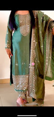 Good Looking Dark Pista Green Salwar Suit
