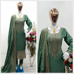 Good Looking Dark Pista Green Salwar Suit