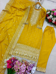Good Looking Dark Yellow Color Salwar Suit