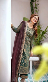 Captivating Sequence Work Green Color Anarkali Suit
