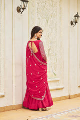 Presenting Pink Color Sequence Work Gown