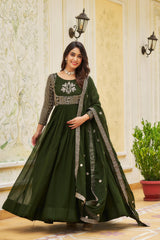 Presenting Mehndi Color Sequence Work Gown