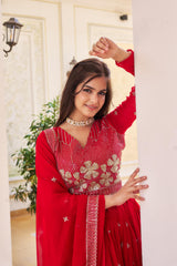 Demanding Sequence Work Red Color lehenga choli