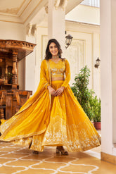 Demanding Sequence Work Yellow Color lehenga choli