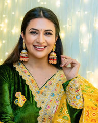 Exclusive 9000 Velvet Yellow color Patiyala