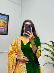 Exclusive 9000 Velvet Yellow color Patiyala