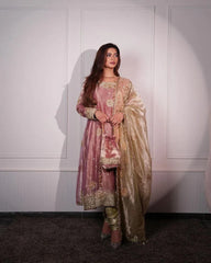Fabulous Pink Jimmy Choo Embroidery Kurti Set