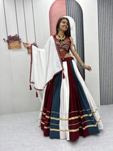 Lovely Multicolor Gamthi Work Lehenga Choli For Navratri