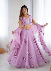 Ravishing Lavender Festival Wear Lehenga Choli