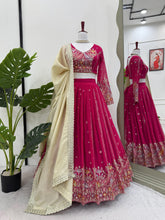 Glorious Pink Georgette Embroidered Heavy Work Lehenga Choli