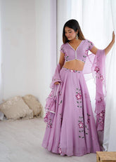 Ravishing Lavender Festival Wear Lehenga Choli