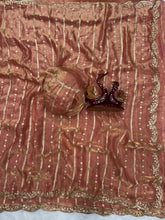 Trendy Red Color Sequence Silk Saree