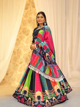 Lovely White Satin Digital Print Lehenga Choli