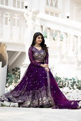 Demanding Sequence Work Purple Color lehenga choli