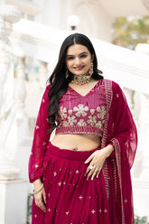 Demanding Sequence Work Maroon Color lehenga choli