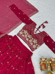 Demanding Sequence Work Maroon Color lehenga choli
