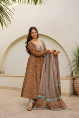 Fantastic Brown Color Digital Printed Suit