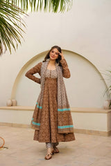 Fantastic Brown Color Digital Printed Suit